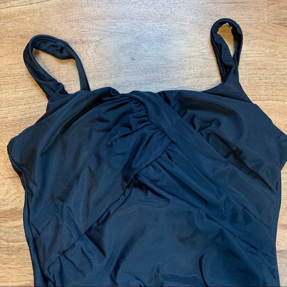Lands' End Black One Piece Swimsuit Size 12 - Picture 2 of 11